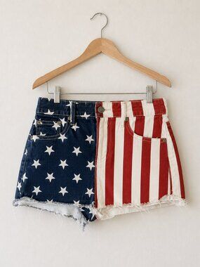 Altar’d State American Flag Denim Cutoff Shorts XL